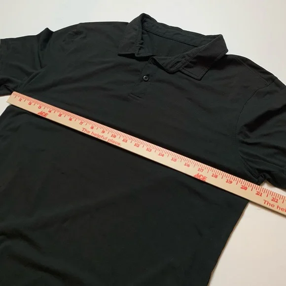 Lululemon Athletica Black Polo Shirt Mens Size Large - Picture 3 of 5